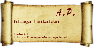 Allaga Pantaleon névjegykártya